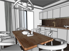 Free download thiết kế phòng bếp ăn 3d sketchup