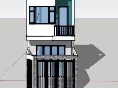 Free dựng model .skp mẫu nhà phố 3 tầng 4x15.5m