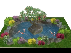 Free dựng model tiểu cảnh mini sân vườn kích thước xây dựng 2.5x3.5m