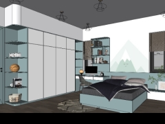 Free model sketchup thiết kế nội thất 2 phòng ngủ