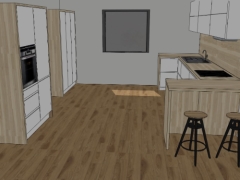 Free thiết kế nội thất phòng bếp trên fikle sketchup