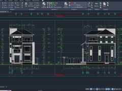 Full autocad biệt thự 3 tầng 8.7x12.7m