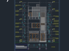 Full autocad Nhà phố 3 tầng 1 tum 6x10.4m (đất 6X15,2m). 