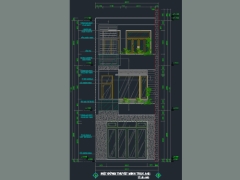 Full Autocad nhà phố 3 tầng 5x15m (đất 5X20m)
