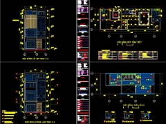 Full bản vẽ CAD Chi tiết kiến trúc thiết kế nhà phố 3 tầng kích thước 7x15m