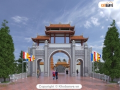 Full bản vẽ kiến trúc và kết cấu Cổng Tam Quan (đã thi công và hoàn thiện)