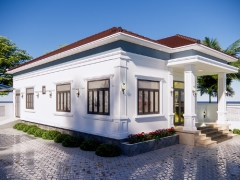 Full bản vẽ mẫu biệt thự mái nhật 9x17.8m đầy đủ