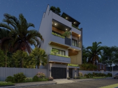 Full bản vẽ mẫu nhà ở 4 tầng ( kiến trúc, kết cấu, điện nước) 8x17m