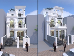 Full bản vẽ nhà phố 2 tầng 1 tum tân cổ điển 6x14m đầy đủ các hạng mục kiến trúc, kết cấu, điện nước