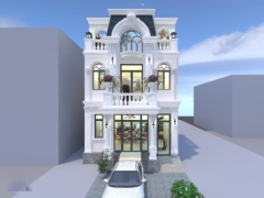 Full bản vẽ nhà phố tân cổ điển 2 tầng 1 tum 7.1x18.2m