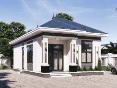 Full bản vẽ thiết kế nhà dân 1 tầng kích thước thiết kế 7.5x14m mái nhật