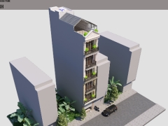 Full bộ bản vẽ thiết kế nhà phố 7 tầng kích thước 4x12.5m full: KT+KC+M&E phối cảnh 3dsmax