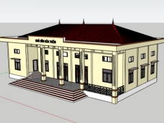 Full File cad thiết kế+dự toán+3D nhà văn hóa 2 tầng 12x21.9m