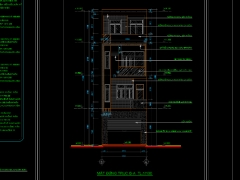 Full Hồ sơ bản vẽ kiến trúc Nhà phố 4 tầng 5.05x18.7m