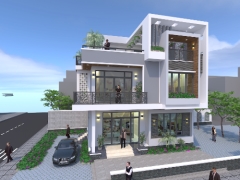 Full hồ sơ thiết kế biệt thự 2 tầng 1 tum hiện đại 10x9.65m, đầy đủ file kết cấu, kiến trúc, điện nước, dự toán