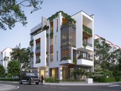 Full hồ sơ thiết kế nhà phố 2 mặt tiền hiện đại đầy đủ kiến trúc , kết cấu , điện nước