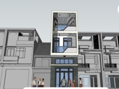 Full nhà lệch tầng rất đẹp 4x16m file phối cảnh sketchup