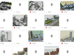 Full thư viện Sketchup tổng hợp 17 mẫu Building Complex Quần thể kiến trúc