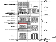 Hồ sơ bản vẽ autocad thiết kế nhà phố kết hợp kinh doanh 3.5 tầng 9x13m Full dự toán