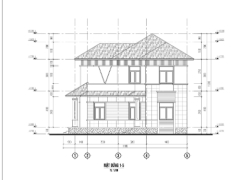 Hồ sơ bản vẽ hồ sơ thi công nhà biệt thự mái nhật 2 tầng 14x13.3m