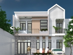 Hồ sơ bản vẽ nhà ở hiện đại 2 tầng KT 6x10m gồm: KT+KC+M&E kèm phối cảnh su