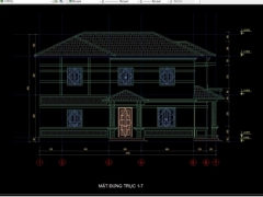 Hồ sơ bản vẽ xin cấp phép xây dựng công trình nhà 2 tầng mái thái KT 8.8x16.3m
