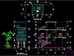 Hồ sơ bản vẽ xin phép xây dựng đầy đủ cho nhà phố 3 tầng ( 2 tầng + 1 tum) 4.2x11.6m