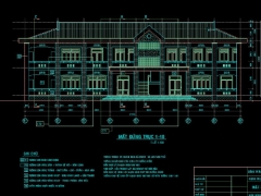 Hồ sơ CAD Nhà Hành Chính - Thư viện Trường học 2 tầng 8x29.7m