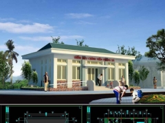 Hồ sơ mẫu dwg văn phòng bưu chính viễn thông xã