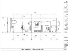 Hồ sơ mẫu mẫu bản vẽ thi công nhà ở phố 2 tầng 18x6m