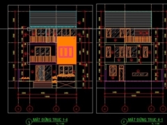 Hồ sơ thi công chi tiết hạng mục bản vẽ kiến trúc và nội thất của một nhà biệt thự phố 10x20m