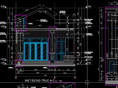 Hồ sơ thiết kế Autocad nhà cấp 4 hiện đại diện tích 7x21m