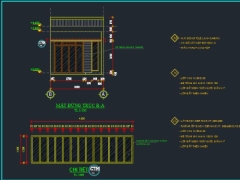 Hồ sơ thiết kế Autocad Nhà phố 1 tầng 5x16.22m (Kiến trúc, kết cấu, điện, nước)