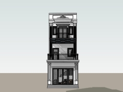 Hồ sơ thiết kế kiến trúc nhà phố 3 tầng tân cổ điển 4.5x16.8m
