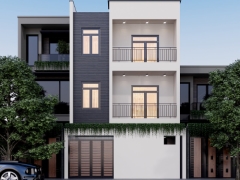 Hồ sơ thiết kế nhà phố 3 tầng hiện đại 7.4x17m