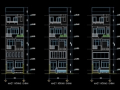 Hồ sơ thiết kế nhà phố 4 tầng hiện đại 5x20m full cad+sketchup (2d+3d)