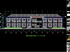 Hồ sơ thiết kế trường Tiểu học 2 tầng 10 phòng học 8.6x40.2m Full KT,KC,ĐN,DT,TM