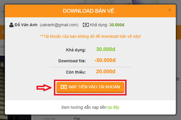 Hướng dẫn tải bản vẽ CÓ PHÍ trên Khobanve.vn tải file có phí, bản vẽ có phí, hướng dẫn tải bản vẽ, hướng dẫn mua file, mua file có phí