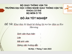 Khai thác kỹ thuật hệ thống lái trợ lực điện xe Kia Morning