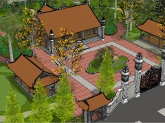 Khu đền thờ model 3d su