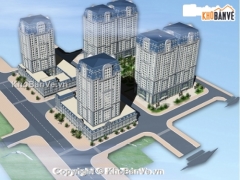 Kiến trúc chung cư Quang Trung Nghệ An mặt bằng tổng thể khối nhà 1B, 2A, 2B