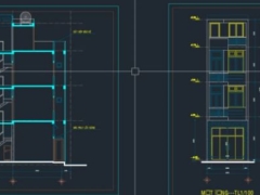 Kiến trúc, kết cấu, mep nhà phố 3 tầng 1 tum 3.9x12.35m
