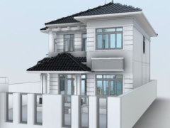 Kiến trúc nhà biệt thự 2 tầng mái nhật 10.5x12m