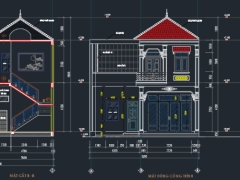 Kiến trúc nhà phố 2 tầng 9x16m