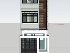 Mẫu .skp mẫu nhà phố 3 tầng kích thước 4.5x9.5m