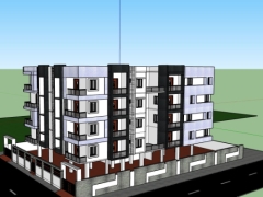 mẫu thiết kế chung cư,thiết kế chung cư 5 tầng,sketchup chung cư,bản vẽ chung cư