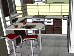 Mẫu 3D phòng bếp sang trọng model .skp
