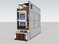 Mẫu 3dsu bản vẽ mẫu nhà phố 4 tầng 5x19.7m