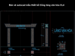 Mẫu bản vẽ cad mẫu mẫu cổng làng văn hóa cl4