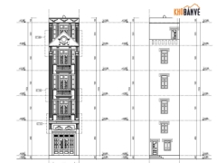 Mẫu bản vẽ cad thiết kế nhà phố kích thước 4x17m